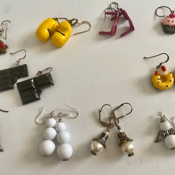 Hand Made sterling silver Earrings, Christmas, Snowmen,Donuts, Cupcakes and more - Picture 6 of 16